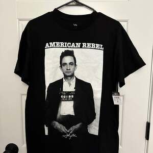 Johnny Cash Official Mug Shot American Rebel Black T-Shirt